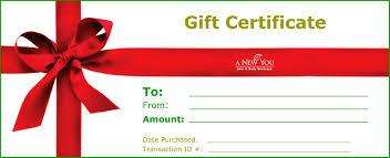 GIFT CERTIFICATES FOR HEALTH